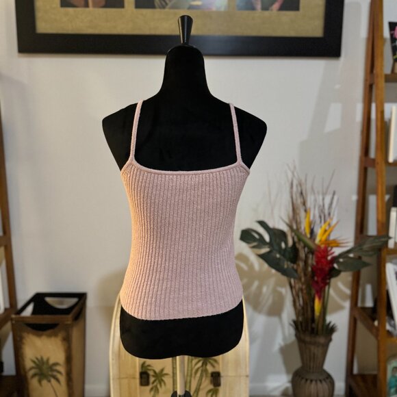 American Eagle Lace up Sweater Tank Pink Size Small Soft - Picture 2 of 4
